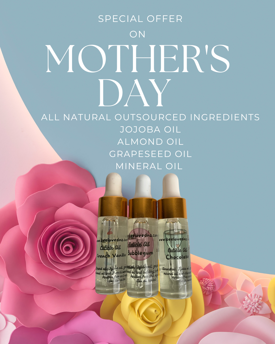 Mother’s Day limited gift sets - 3x cuticle oil droppers with steam eye mask and free shipping use code GIFTSET25 upon checkout